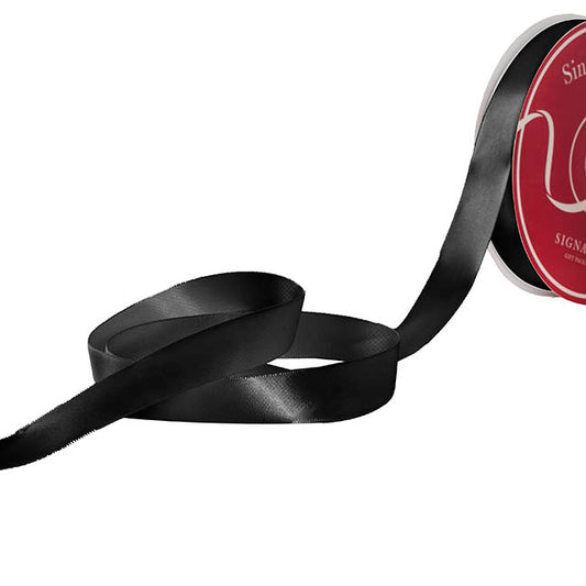 Jumbo Bulk Ribbon Single Face Satin Black (25mmx100yd)