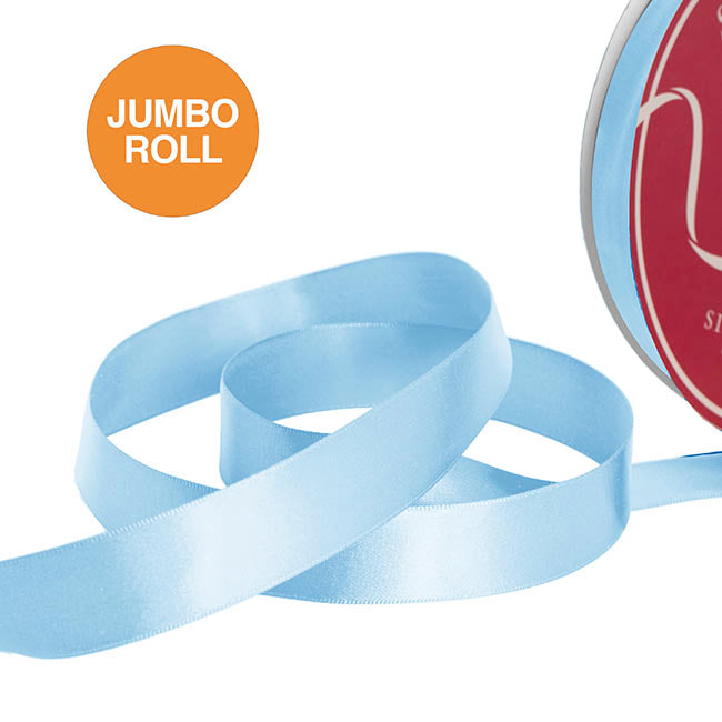 Jumbo Bulk Ribbon Single Face Satin Sky Blue (25mmx100yd)