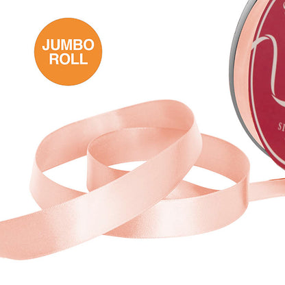 Jumbo Bulk Ribbon Single Face Satin Blush Pink (25mmx100yd)