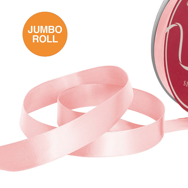 Jumbo Bulk Ribbon Single Face Satin Baby Pink (25mmx100yd) – Koch & Co ...