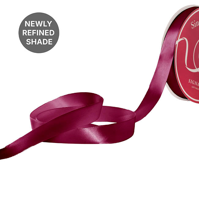 Jumbo Bulk Ribbon Single Face Satin Burgundy (25mmx100yd)