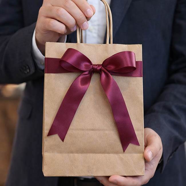 Jumbo Bulk Ribbon Single Face Satin Burgundy (25mmx100yd)