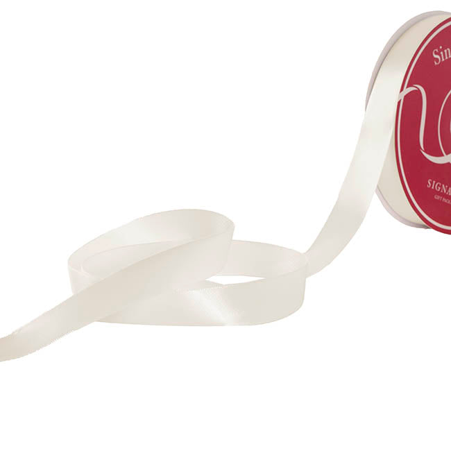 Jumbo Bulk Ribbon Single Face Satin Bridal White (25mmx100y)