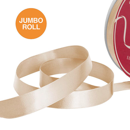 Jumbo Bulk Ribbon Single Face Satin Milk Coffee (25mmx100yd)