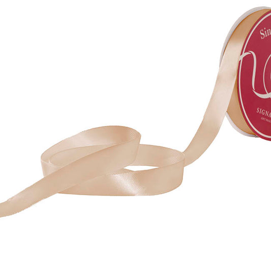 Jumbo Bulk Ribbon Single Face Satin Milk Coffee (25mmx100yd)