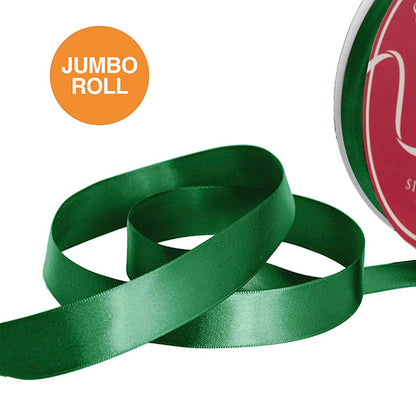 Jumbo Bulk Ribbon Single Face Satin Hunter Green(25mmx100yd)