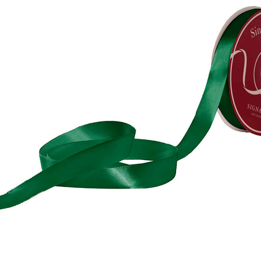 Jumbo Bulk Ribbon Single Face Satin Hunter Green(25mmx100yd)