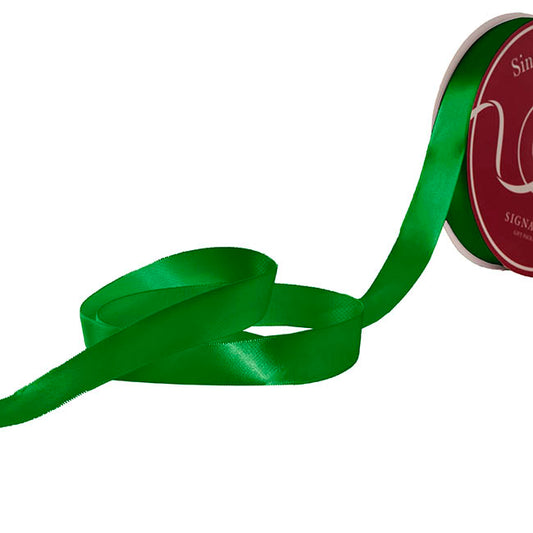 Jumbo Bulk Ribbon Single Face Satin EmeraldGreen(25mmx100yd)