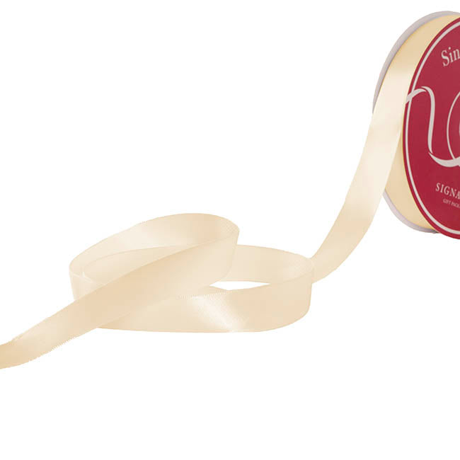 Jumbo Bulk Ribbon Single Face Satin Ivory (25mmx100yd)