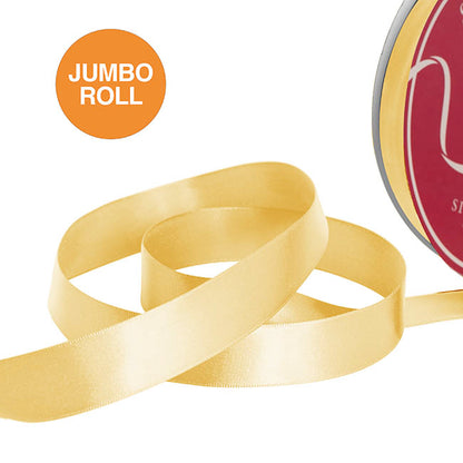 Jumbo Bulk Ribbon Single Face Satin Pale Marigold(25mmx100y)