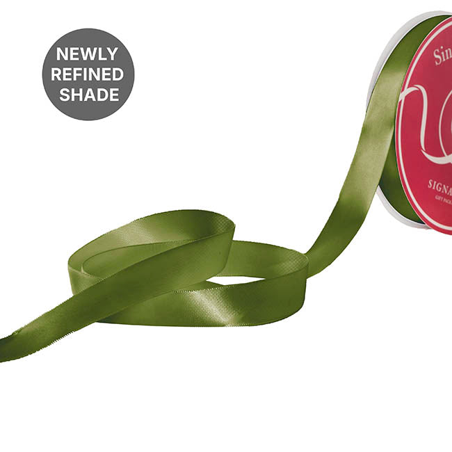 Jumbo Bulk Ribbon Single Face Satin Moss Green (25mmx100yd)