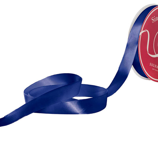Jumbo Bulk Ribbon Single Face Satin Navy Blue (25mmx100yd)