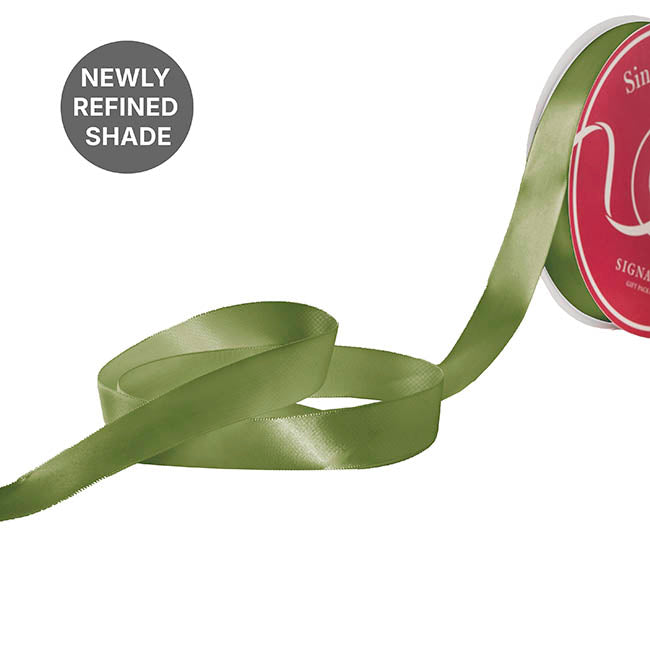 Jumbo Bulk Ribbon Single Face Satin Olive (25mmx100yd)