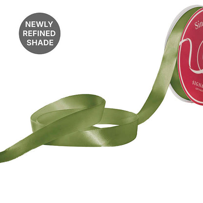 Jumbo Bulk Ribbon Single Face Satin Olive (25mmx100yd)