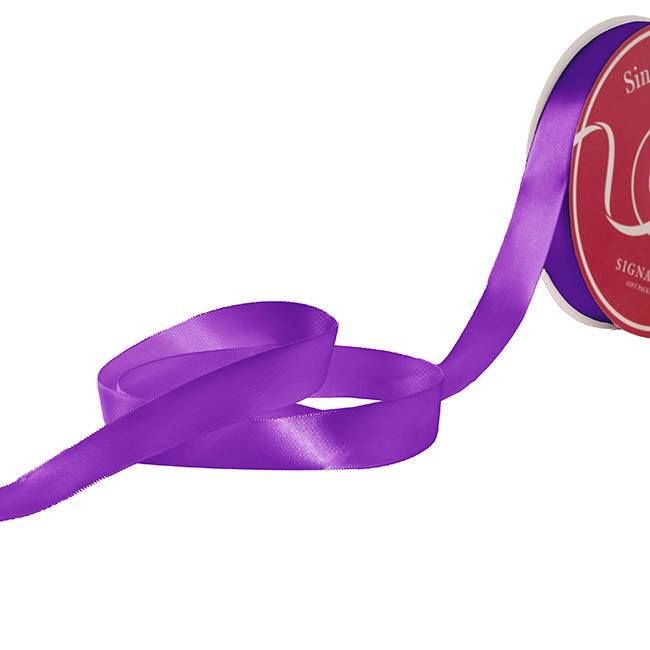 Jumbo Bulk Ribbon Single Face Satin Purple (25mmx100yd)
