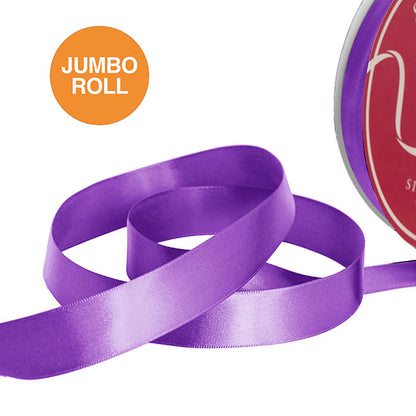 Jumbo Bulk Ribbon Single Face Satin Purple (25mmx100yd)