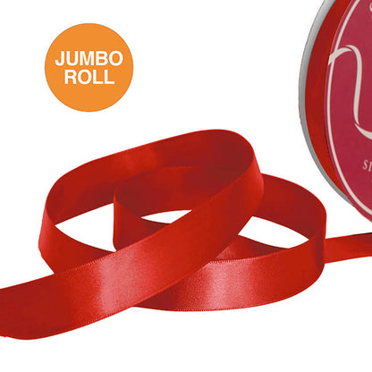Jumbo Bulk Ribbon Single Face Satin Red (25mmx100yd)
