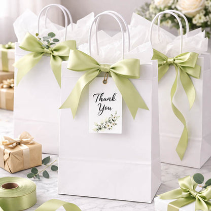 Jumbo Bulk Ribbon Single Face Satin Sage (25mmx100yd)