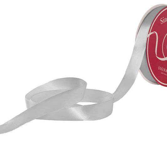 Jumbo Bulk Ribbon Single Face Satin Silver (25mmx100yd)