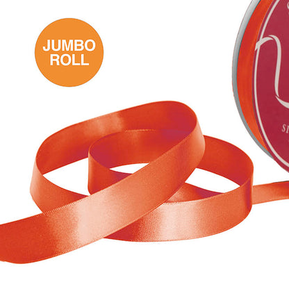 Jumbo Bulk Ribbon Single Face Satin Burnt Ochre (25mmx100yd)