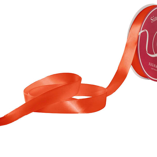 Jumbo Bulk Ribbon Single Face Satin Burnt Ochre (25mmx100yd)