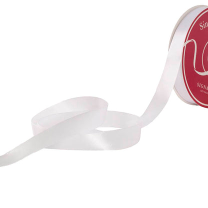 Jumbo Bulk Ribbon Single Face Satin White (25mmx100yd)