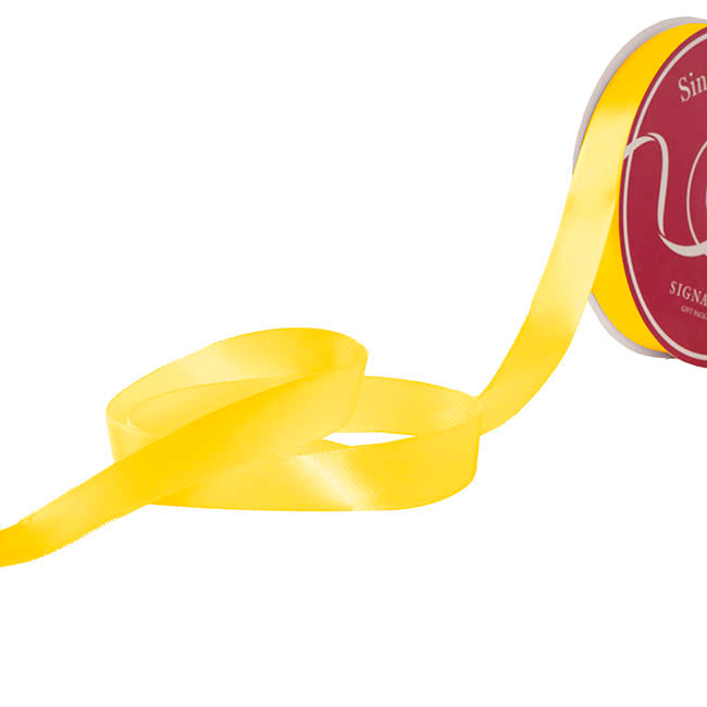 Jumbo Bulk Ribbon Single Face Satin Yellow (25mmx100yd)