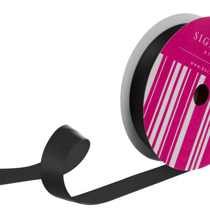 Bulk Ribbon Single Face Satin Black (25mmx50m)