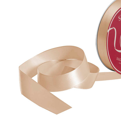Bulk Ribbon Single Face Satin Milk Coffee (25mmx50yd)