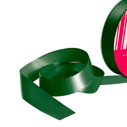 Bulk Ribbon Single Face Satin Hunter Green (25mmx50m)