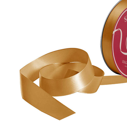 Bulk Ribbon Single Face Satin Gold