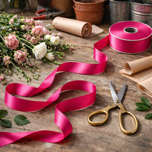 Bulk Ribbon Single Face Satin Hot Pink (25mmx50yd)