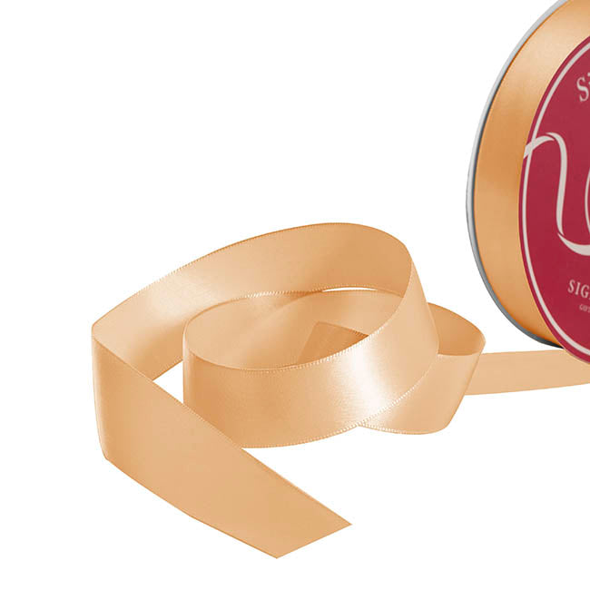 Bulk Ribbon Single Face Satin Deep Natural (25mmx50yd)