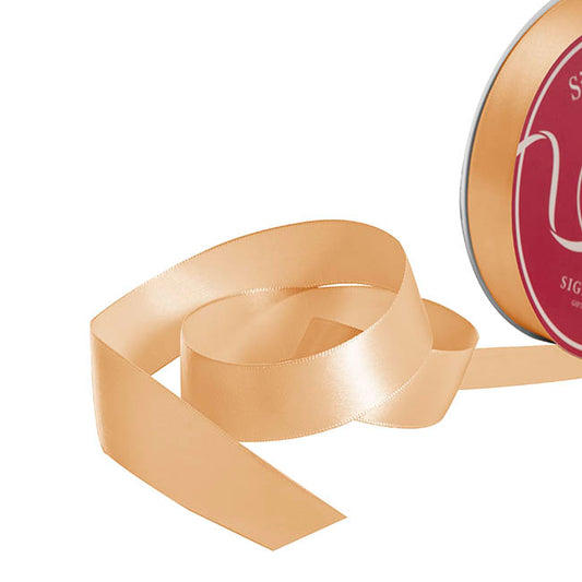 Bulk Ribbon Single Face Satin Deep Natural (25mmx50yd)