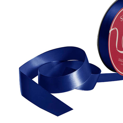 Bulk Ribbon Single Face Satin Navy (25mmx50yd)