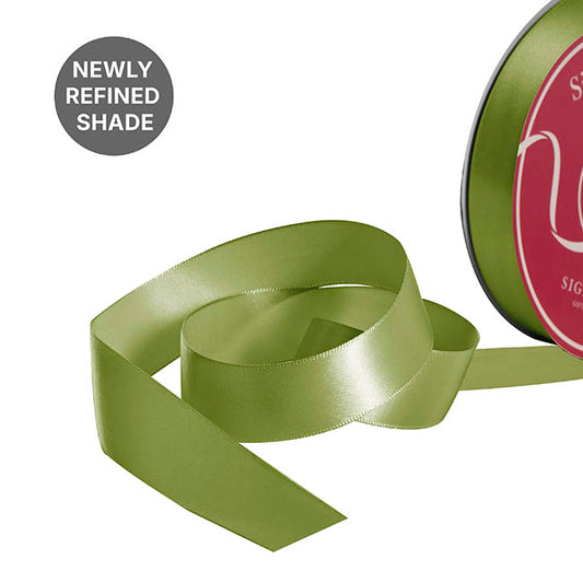Bulk Ribbon Single Face Satin Olive (25mmx50yd)