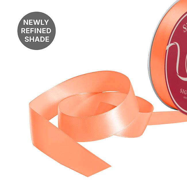 Bulk Ribbon Single Face Satin Peach (25mmx50yd)