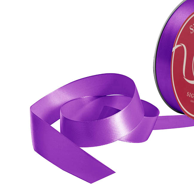 Bulk Ribbon Single Face Satin Purple (25mmx50yd)