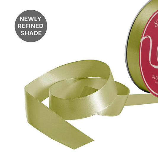 Bulk Ribbon Single Face Satin Sage (25mmx50yd)