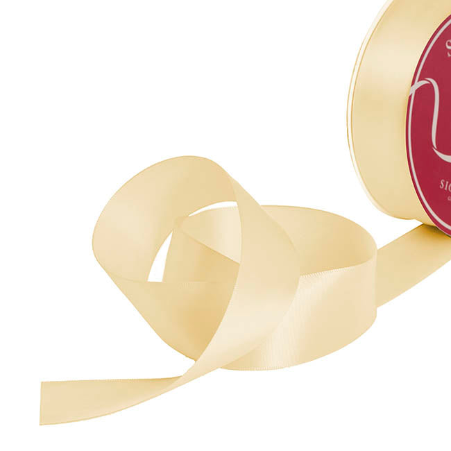 Bulk Ribbon Single Face Satin Butter Neutral (38mmx50yd)