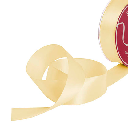 Bulk Ribbon Single Face Satin Butter Neutral