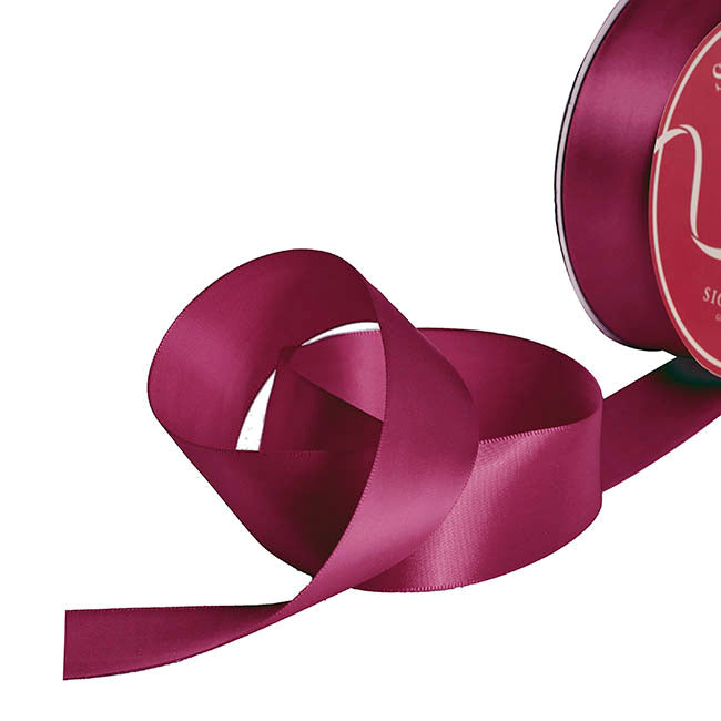 Bulk Ribbon Single Face Satin Burgundy (38mmx50yd)