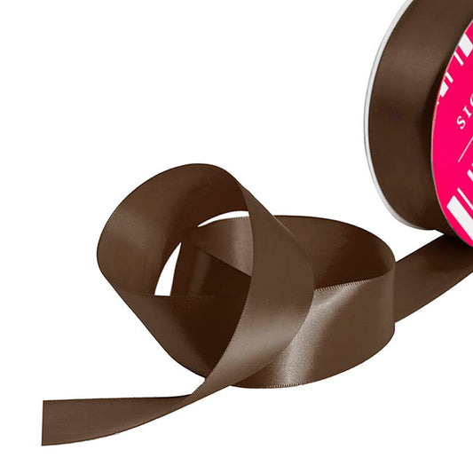 Bulk Ribbon Single Face Satin Chocolate (38mmx50yd)
