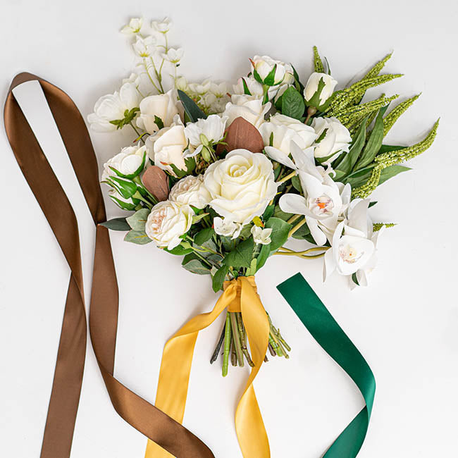 Bulk Ribbon Single Face Satin Gold (38mmx50m)