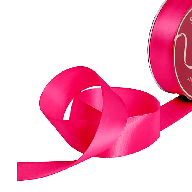 Bulk Ribbon Single Face Satin Hot Pink (38mmx50yd)