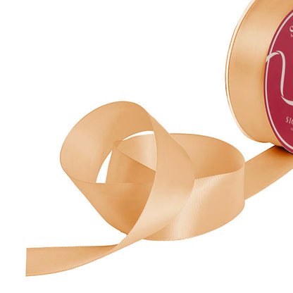 Bulk Ribbon Single Face Satin Deep Natural
