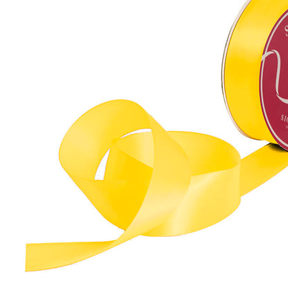 Bulk Ribbon Single Face Satin Mid Yellow (38mmx50yd)