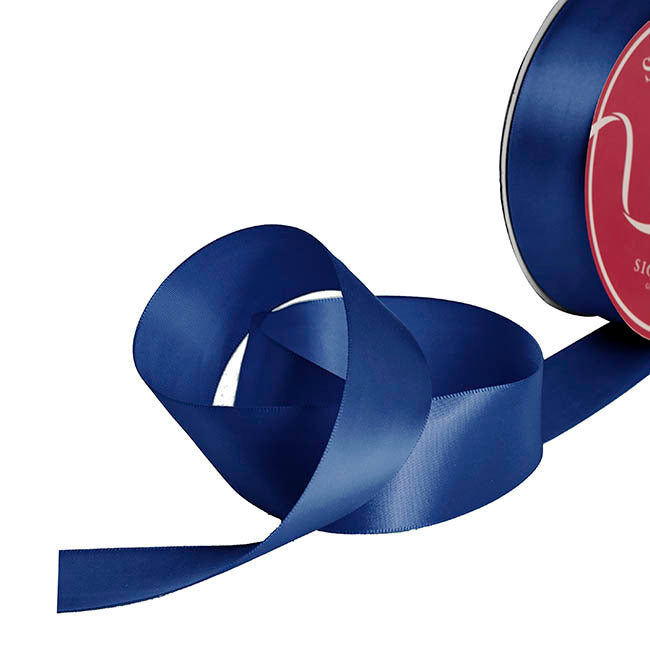 Bulk Ribbon Single Face Satin Navy (38mmx50yd)