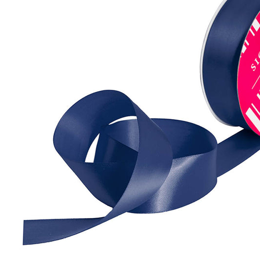 Bulk Ribbon Single Face Satin Navy (38mmx50m)
