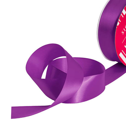 Bulk Ribbon Single Face Satin Purple